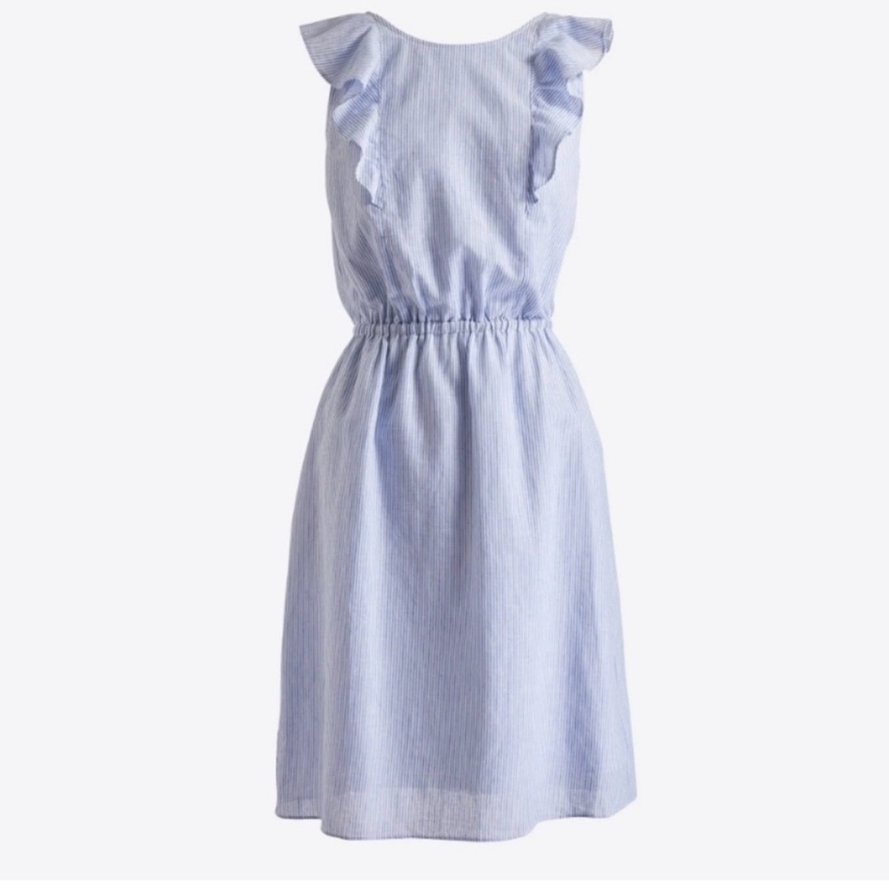 Blue and White Striped Dress